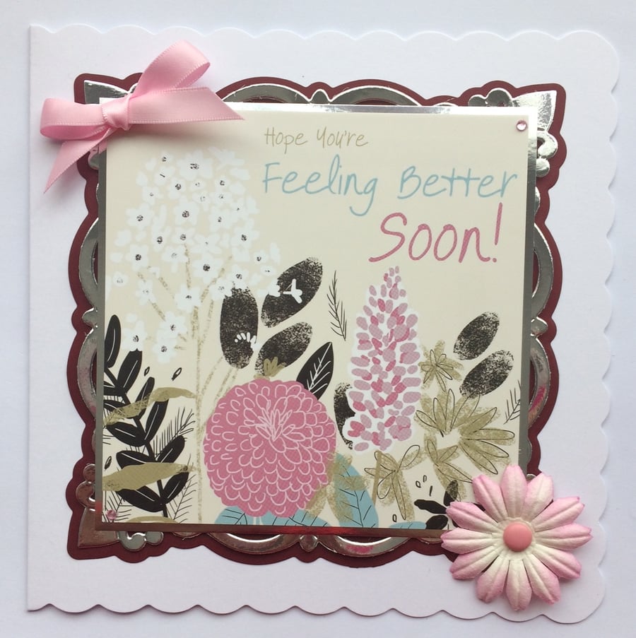 Get Well Soon Handmade Card Hope You're Feeling Better Soon