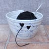 Yarn bell knitting or crochet wool bowl hand thrown pottery ceramic