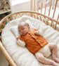 Hand-Knitted Baby Vest with Textured Pattern – Burnt Orange (0-3m) - Image 2