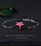 Pink Opal Manta Ray Bracelet With Sterling Silver Chain