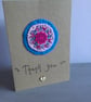 Hand Embroidered Flower Thank you Card - Image 4