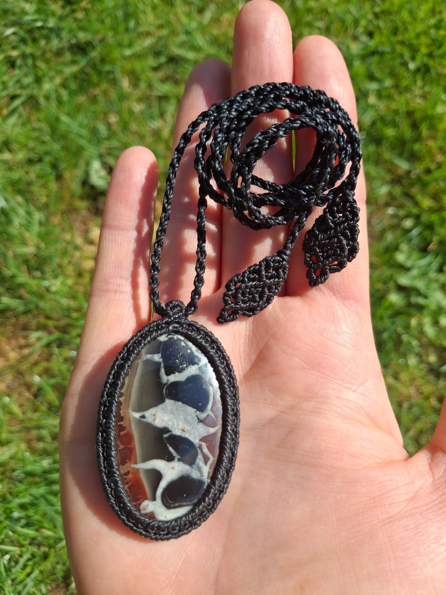 Septarian Macrame Pendant 