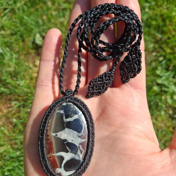 Septarian Macrame Pendant 
