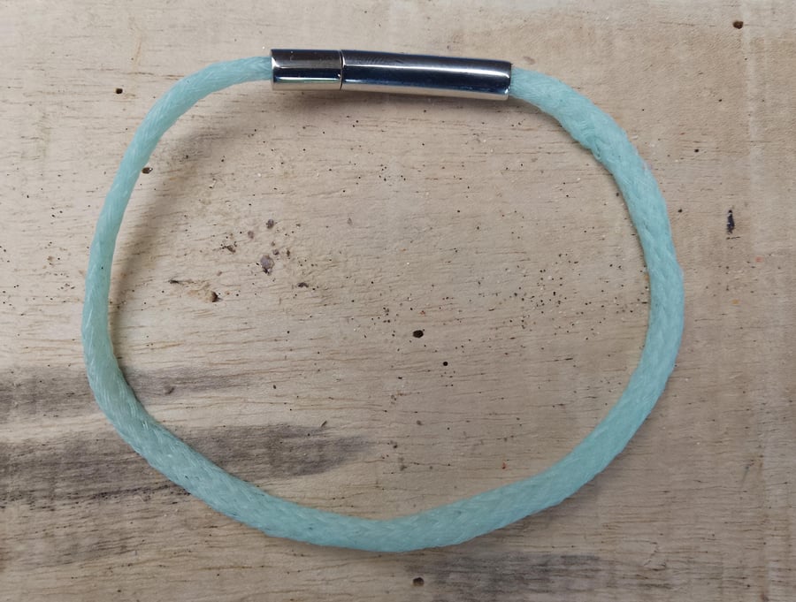 Recycled Cornish Ghost Net Beach Bracelet - Pale Blue