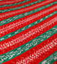 Hand Knitted Christmas Baby Blanket - Red Green Fair Isle Pram Blanket - Image 6
