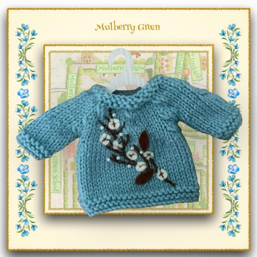 Turquoise Embroidered Jumper