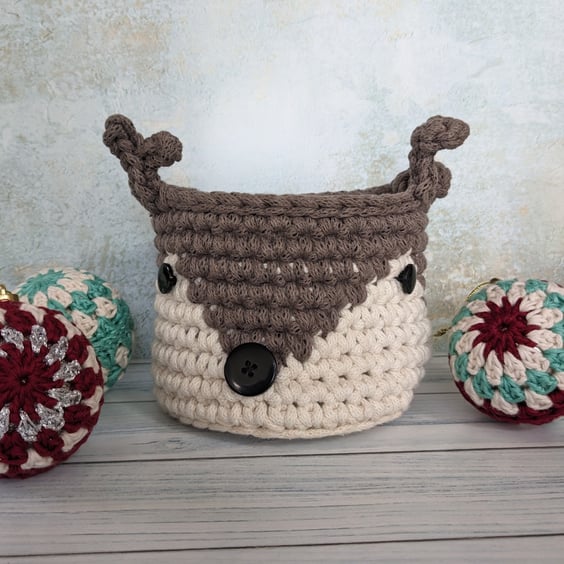 Reindeer basket, Christmas basket, Christmas gift, Christmas decor