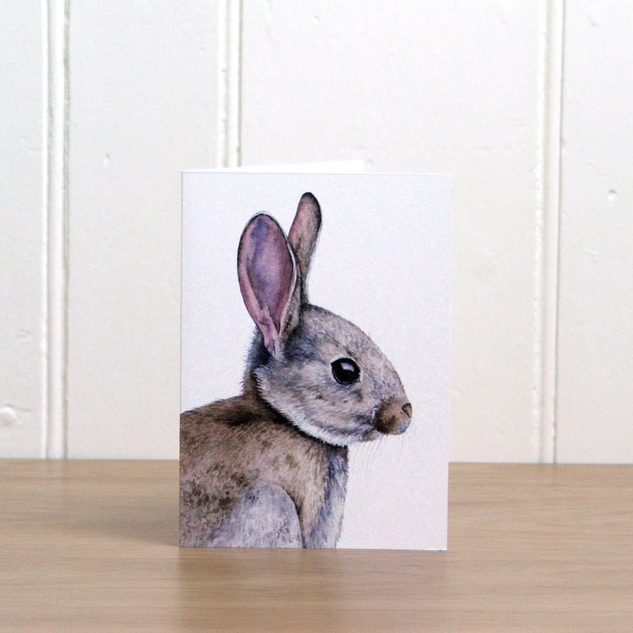Greetings card - Rabbit - 4 x 5.75 inches (10.5 x 14.8cm)
