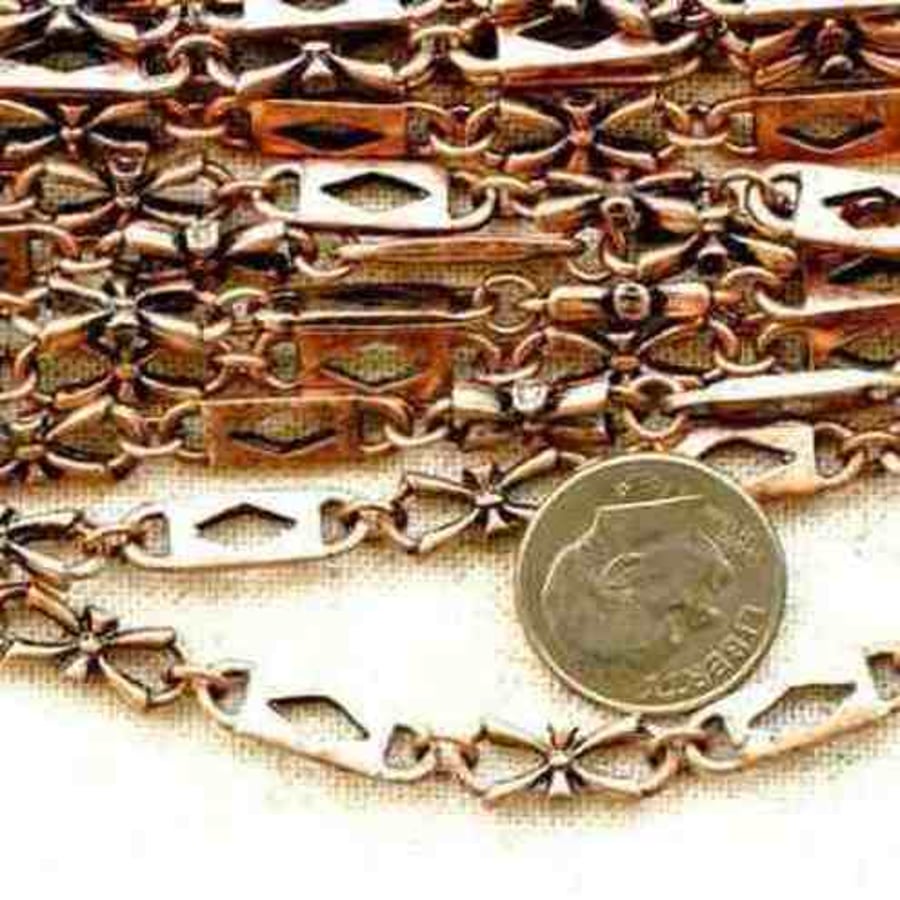 Antique Copper Fancy Chain 50cm