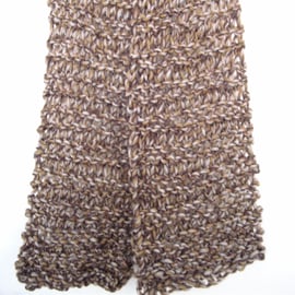 Chunky Tweed Merino Wool Hand Knit Scarf - UK Free Post