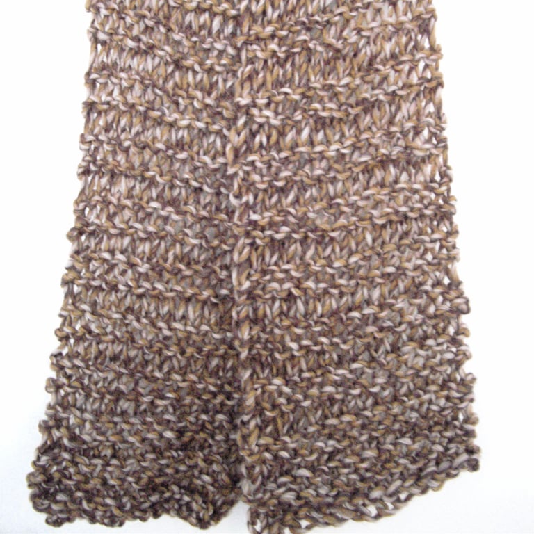 Chunky Tweed Merino Wool Hand Knit Scarf - UK Free Post