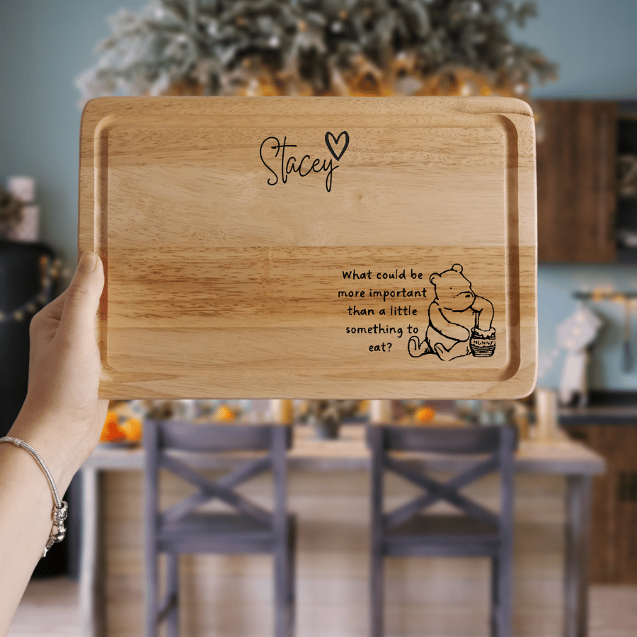 Winnie The Pooh Chopping Board - Wooden Pooh Serving Board - Pooh Kitchen Decor
