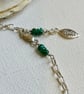Sterling silver leaf and Green Onyx  bracelet - Image 2