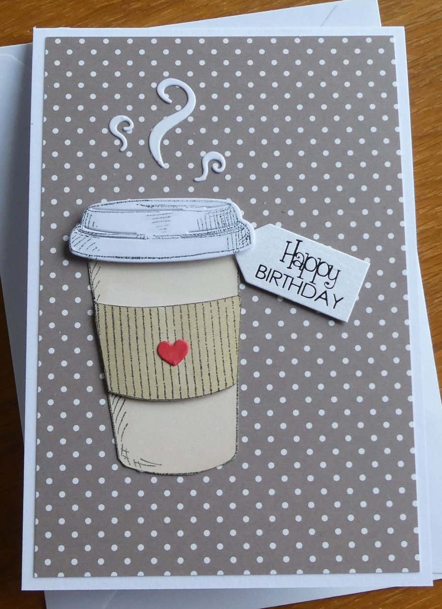 Happy Birthday Coffee,Hot Chocolate,Tea Cup Card 