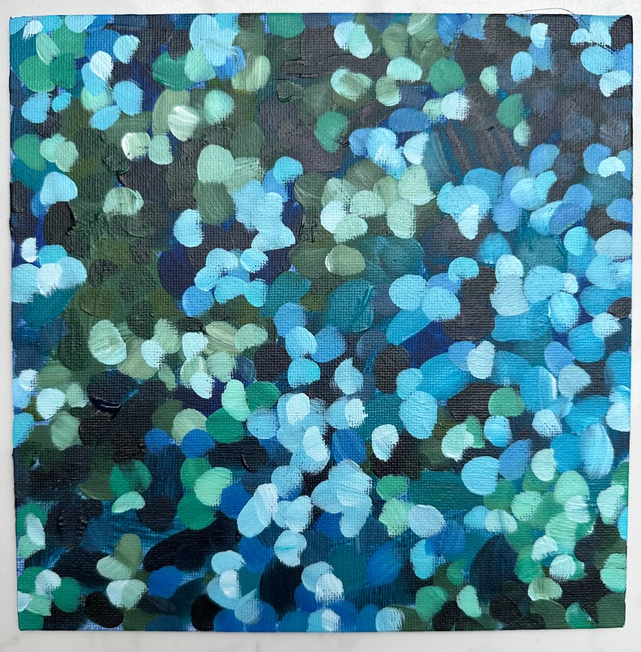 Sparkling Sea Aerial Seascape Acrylic Painting