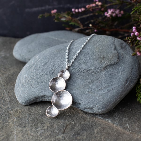 Sterling Silver Circles Necklace - Modern Contemporary Artisan Jewellery