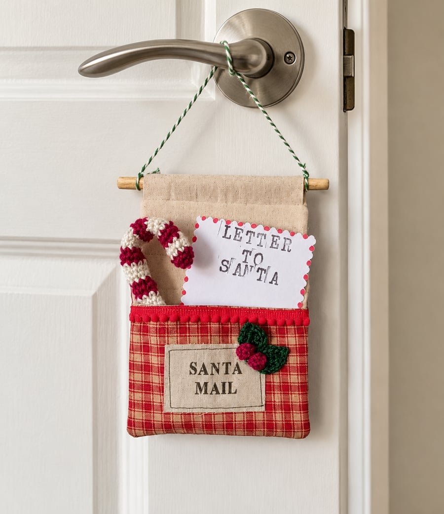 Santa hanging mail pouch, santa letter pouch