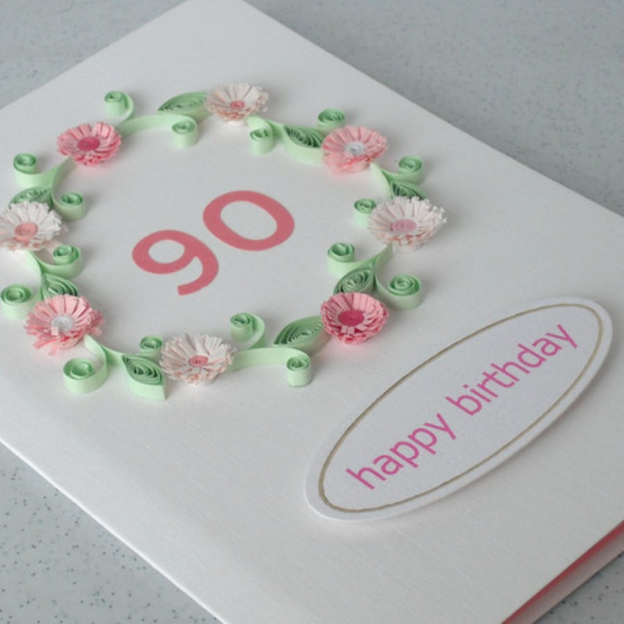 Handmade 90th birthday card