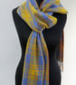 Sold - Yellow and blue tartan scarf - Image 3