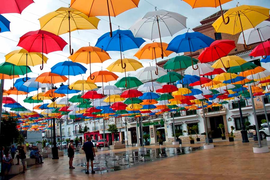 Colourful Umbrellas Torrox Costa Del Sol Spain Photograph Print