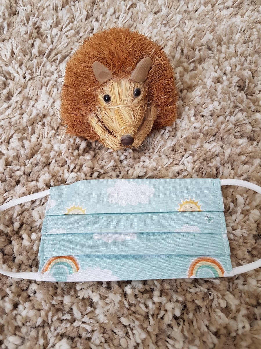 Small Adult or Teenager face covering - Rainbow print