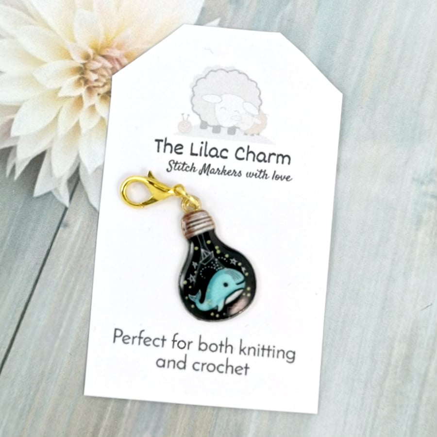 Whale Stitch Marker, Progress Keeper