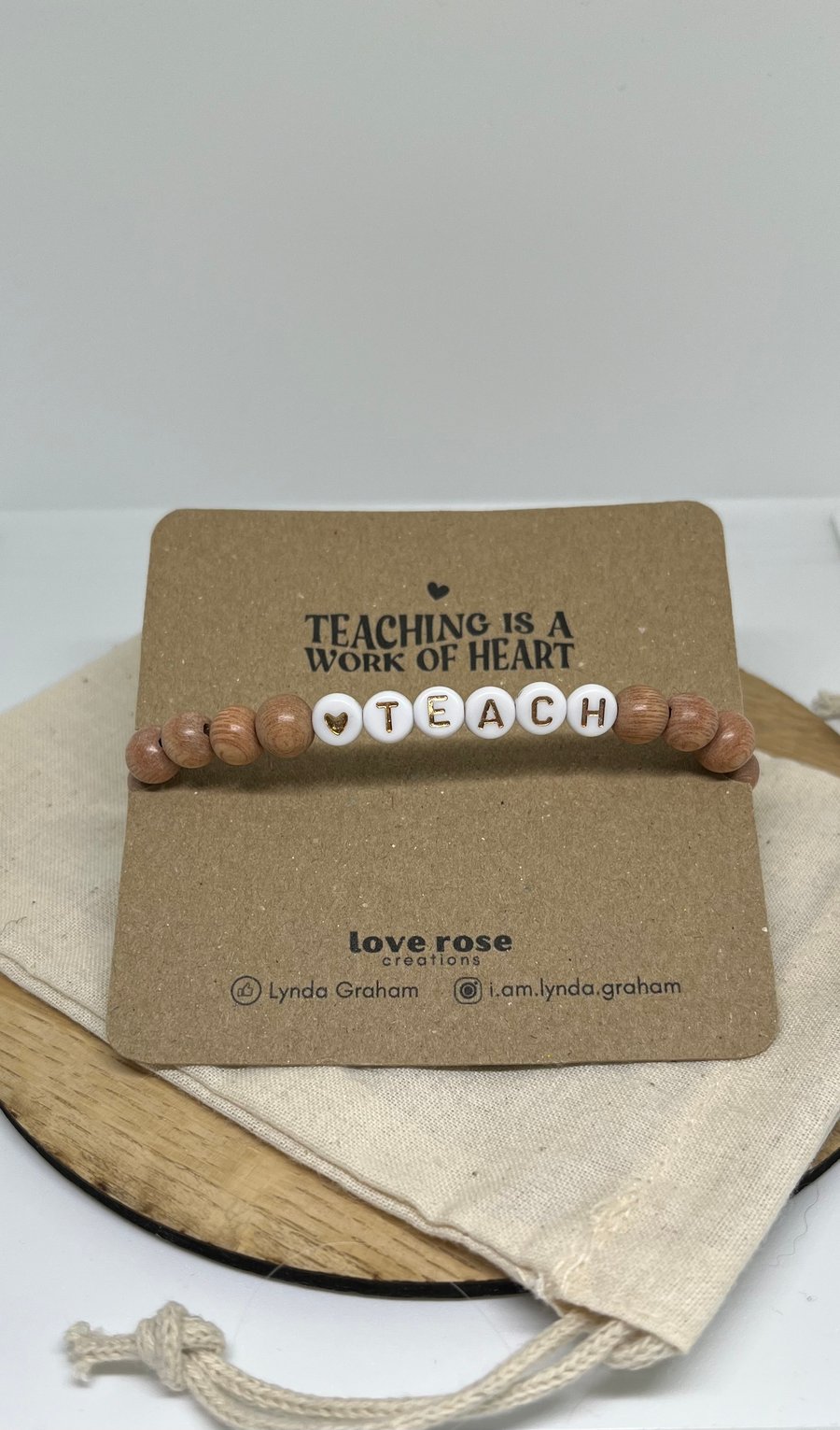 Teacher Gift - Handmade Rosewood Bracelet 