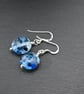 blue frit lampwork glass earrings - Image 2