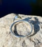 RARE UV Sea Glass and Hammered Sterling Silver Ring - Size M - 1356 - Image 5