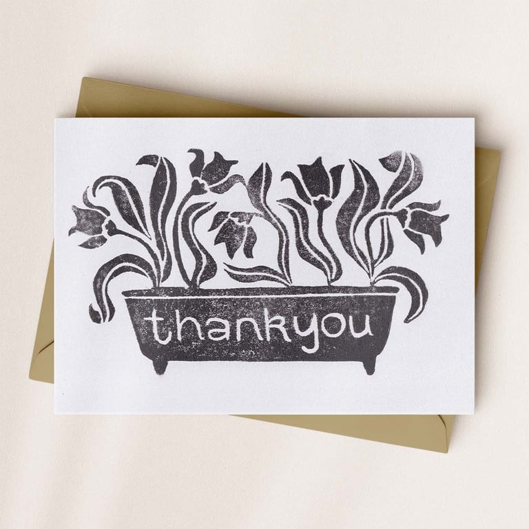'Plant Pot' Thank you Card - A6