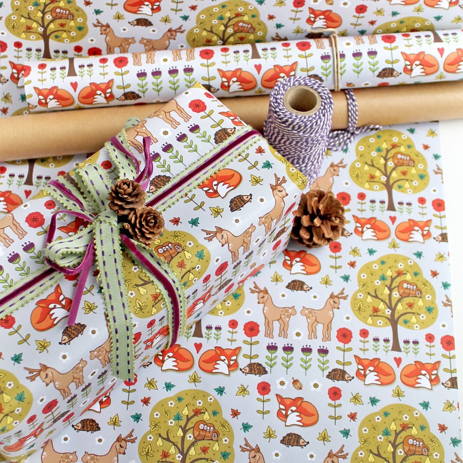Gift Wrap 2 pack  - Woodland Wild Things