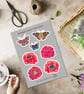 Butterflies and Blooms Printable Sticker Sheet PDF Digital Product - Image 1