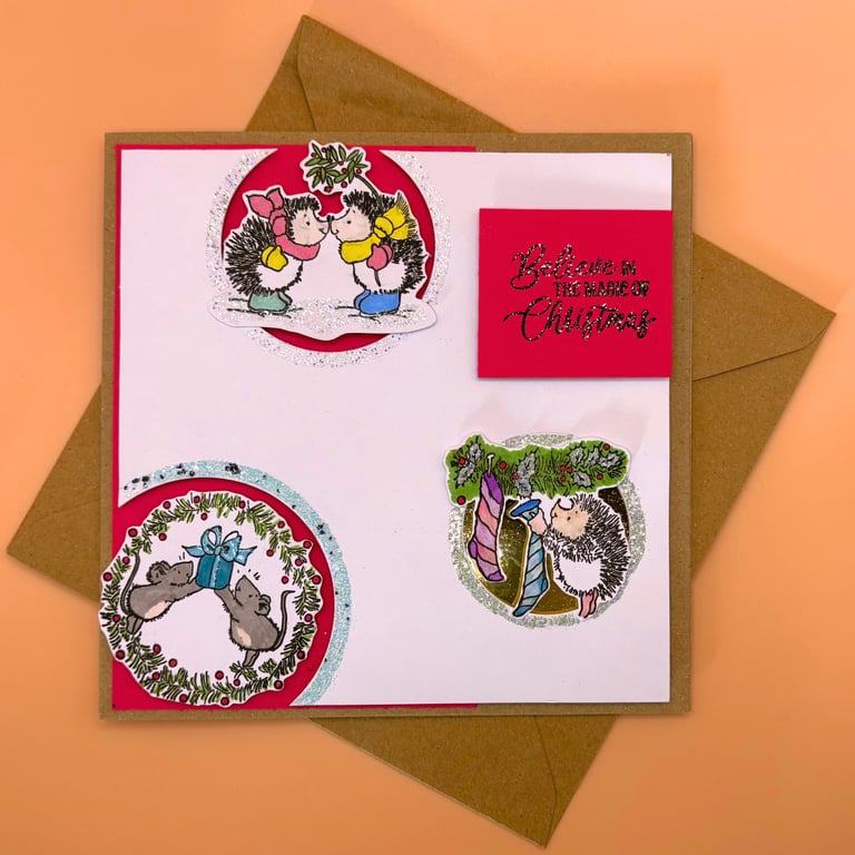 Handmade Woodland Animal Christmas Card