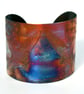 Etched Copper Cuff Bracelet - Swift and Swallow design - large - Image 1