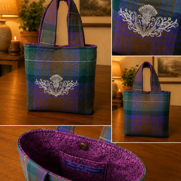 Isle of Skye Tartan Little Lady bag with thistle