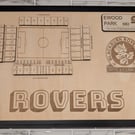 Blackburn Rovers Ewood Park 3d plaque wall art laser engraved wood seating plan