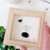 White Framed Sea Glass Art Picture - Birds - Cute - Mini - Hearts Valentine