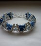 RICH BLUE, ROYAL BLUE AND SILVER RHINESTONE BRACELET.  930 - Image 2