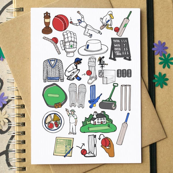 Cricket Alphabet Greetings Card