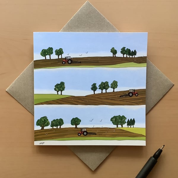 Greetings card - tractors - farming - birthday card