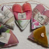 Patchwork hearts - 55 cm - Gardening Themed - Bunting, wall hanging
