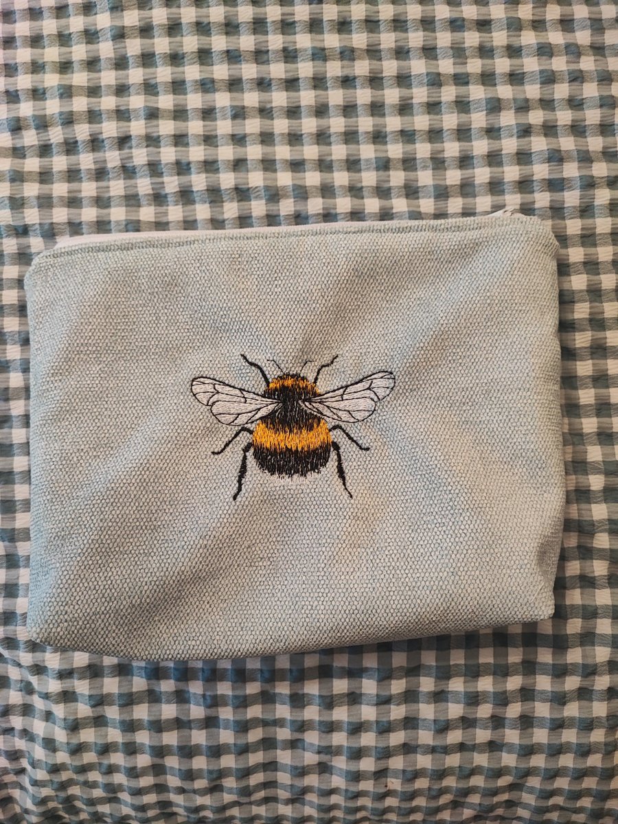 Cosmetic, Toiletries Bag with embroidered Bee