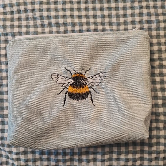 Cosmetic, Toiletries Bag with embroidered Bee
