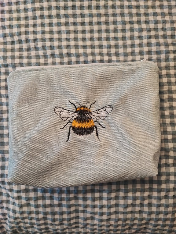 Cosmetic, Toiletries Bag with embroidered Bee