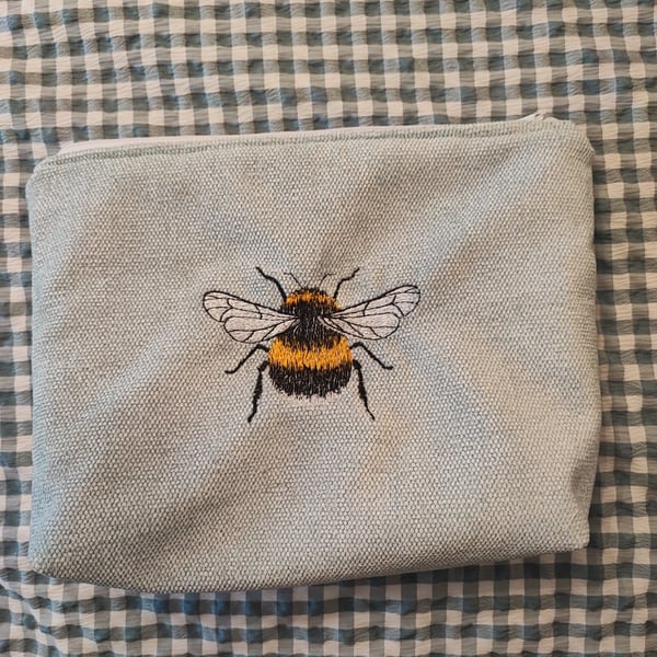 Cosmetic, Toiletries Bag with embroidered Bee