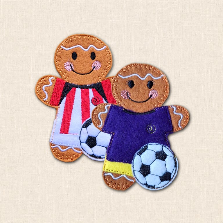 Footballer Gingerbread Decoration - Embroidered Football Character