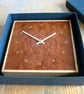 Square Wooden Wall Clock, handmade in Burr Madrona, Sycamore and Old Ebony. - Image 7