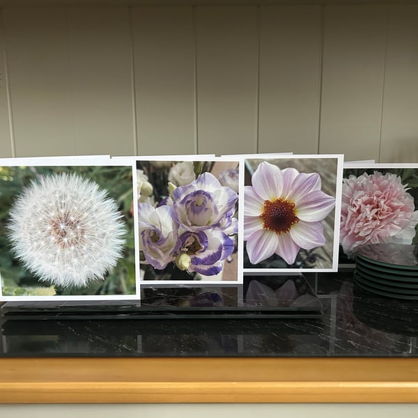 Set of 4 floral blank cards 
