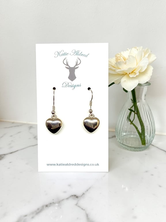 Charm Earrings - Large Silver Heart