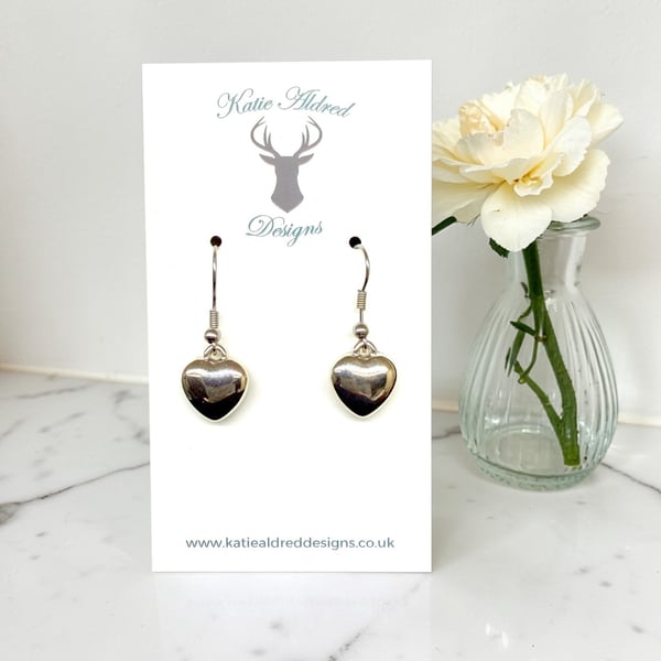 Charm Earrings - Large Silver Heart